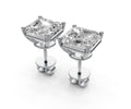4ct Asscher 4 Prong Basket Studs - Laboratory Grown Diamond