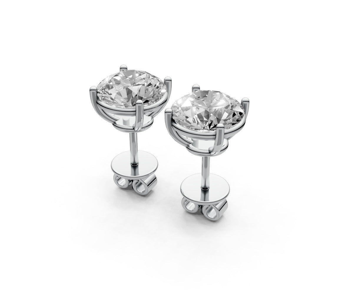 2.5ct Round 4 Prong Basket Studs - Laboratory Grown Diamond