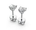 0.5ct Heart 5 Prong Basket Studs - Laboratory Grown Diamond