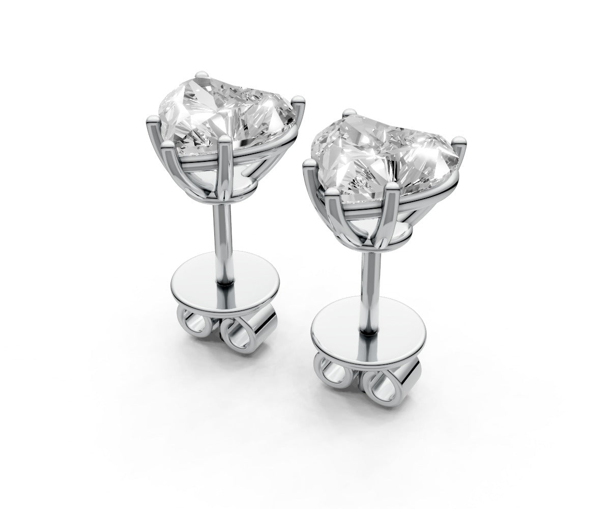 1.5ct Heart 5 Prong Basket Studs - Laboratory Grown Diamond