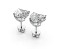 4ct Heart 5 Prong Basket Studs - Laboratory Grown Diamond