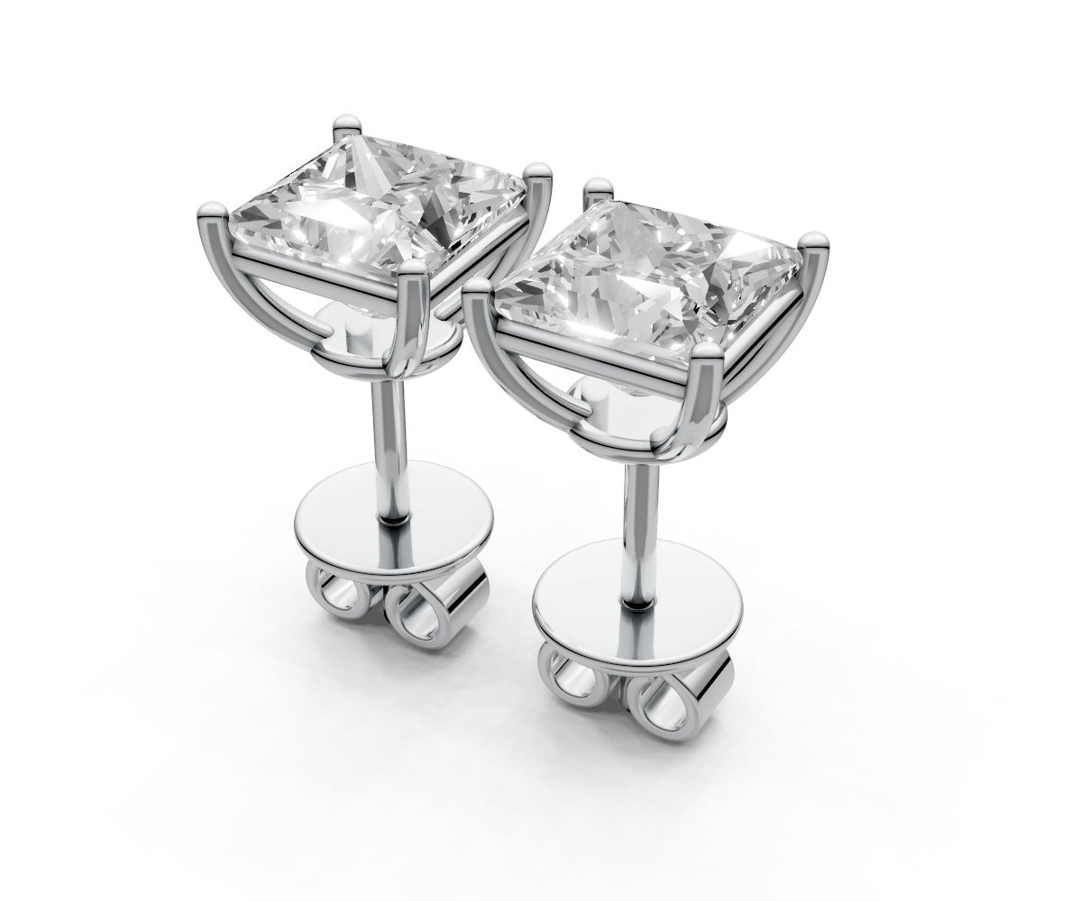 1.5ct Princess 4 Prong Basket Studs - Laboratory Grown Diamond