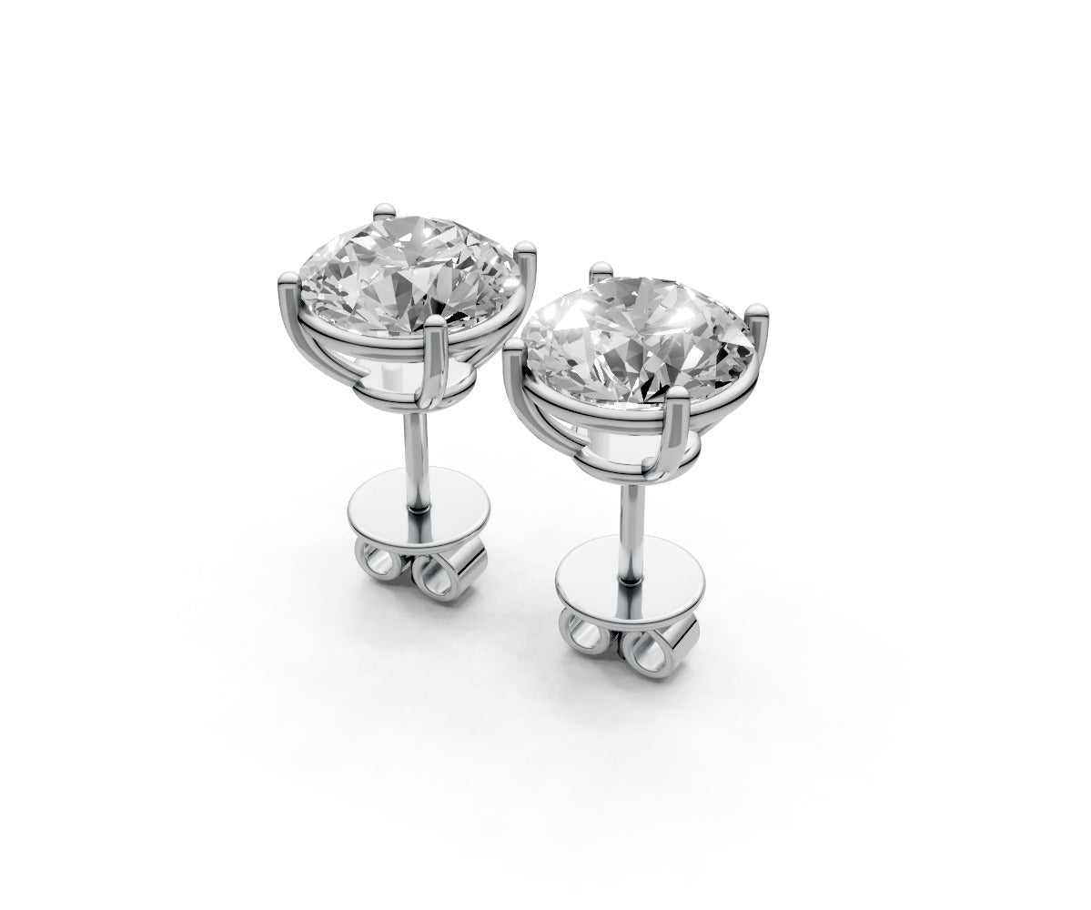 3ct Round 4 Prong Basket Studs - Laboratory Grown Diamond