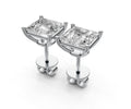 2.5ct Princess 4 Prong Basket Studs - Laboratory Grown Diamond