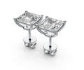 3ct Princess 4 Prong Basket Studs - Laboratory Grown Diamond