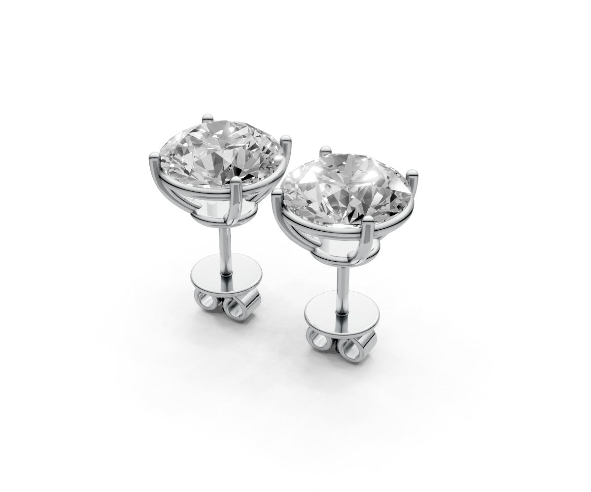 4ct Round 4 Prong Basket Studs - Laboratory Grown Diamond