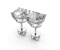 4ct Cushion 4 Prong Basket Studs - Laboratory Grown Diamond