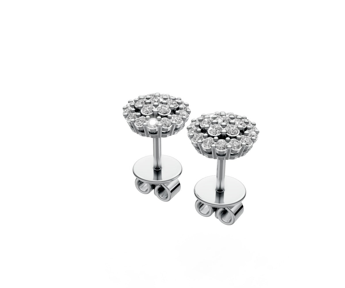 0.012ct Round Cluster Stud Studs - Laboratory Grown Diamond