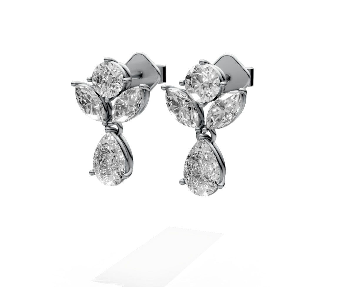 0.21ct Marquise Drop Stud Studs - Laboratory Grown Diamond