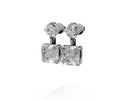 0.005ct Round Square Halo Stud Studs - Laboratory Grown Diamond