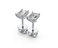 1ct Emerald 4 Prong Basket Studs - Laboratory Grown Diamond