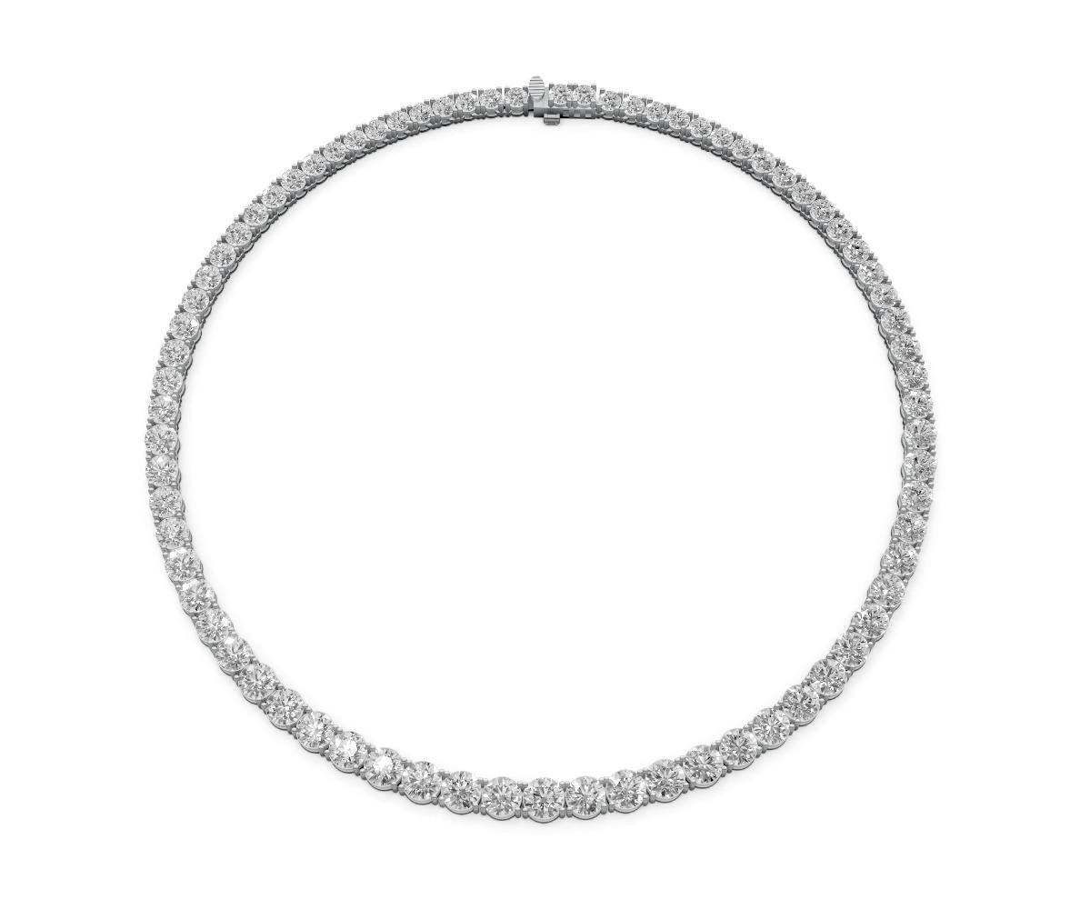 39.1ct Round Diamond Tennis Necklace with 1ct Centre - Laboratory Grown Diamond