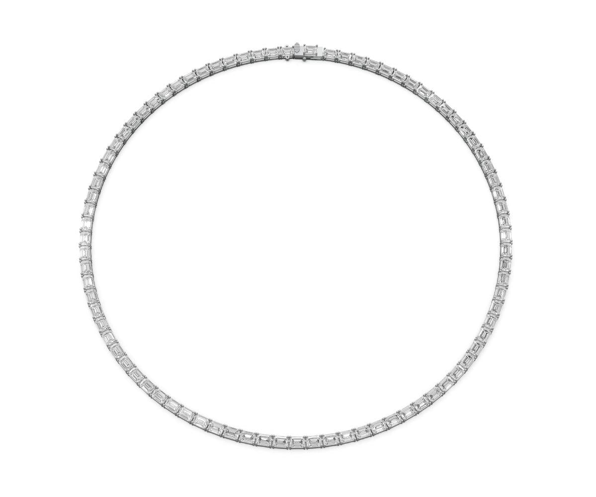 21ct Emerald Diamond Tennis Necklace - Laboratory Grown Diamond
