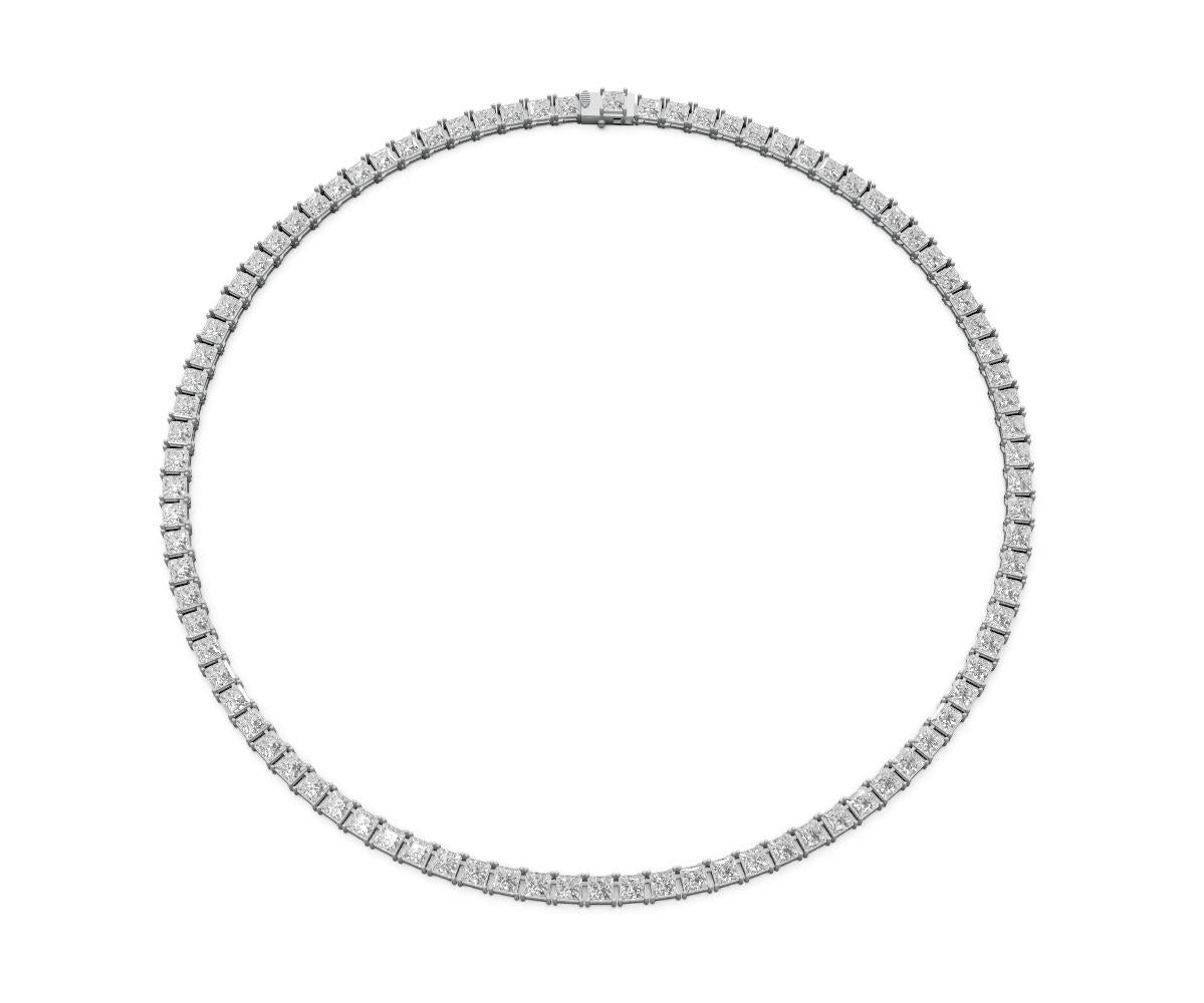 22.25ct Princess Diamond Tennis Necklace - Laboratory Grown Diamond