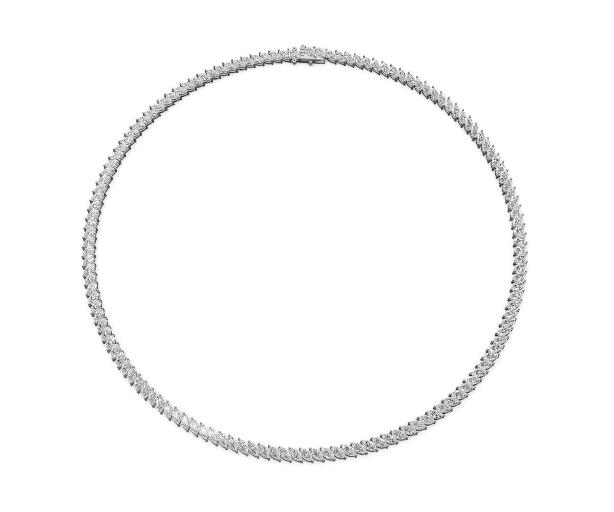 13.5ct Marquise Diamond Tennis Necklace - Laboratory Grown Diamond