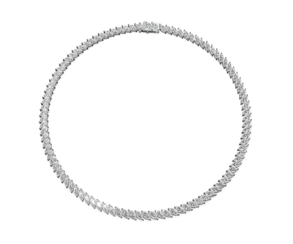 24.25ct Marquise Diamond Tennis Necklace - Laboratory Grown Diamond