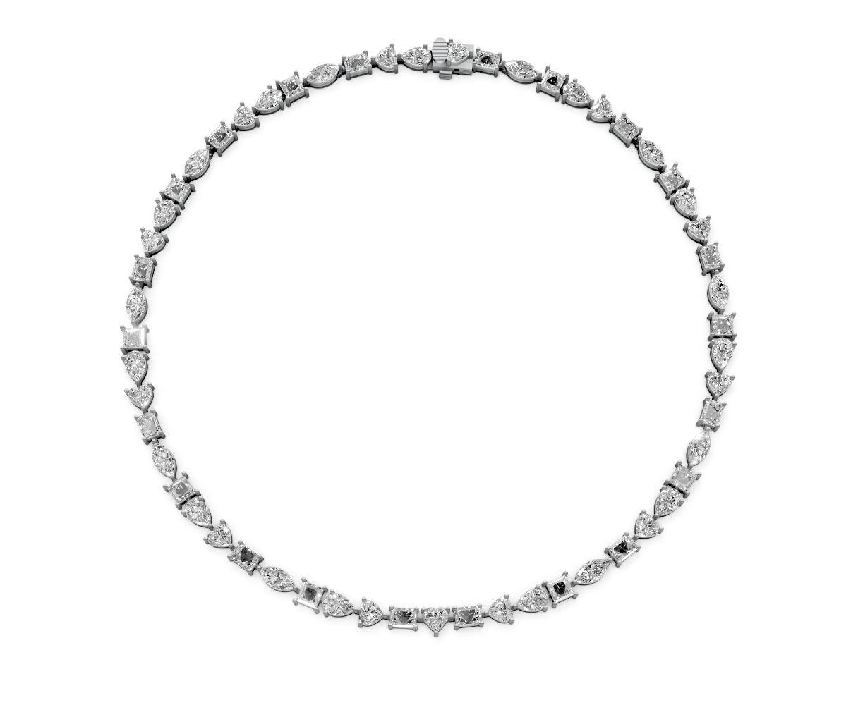 28ct Heart Diamond Tennis Necklace - Laboratory Grown Diamond