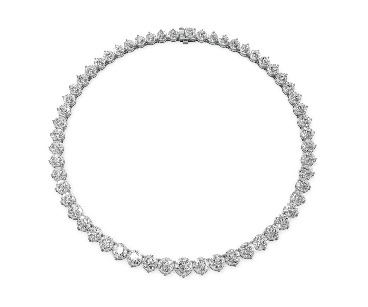 72.1ct Round Diamond Tennis Necklace with 2.5ct Centre - Laboratory Grown Diamond