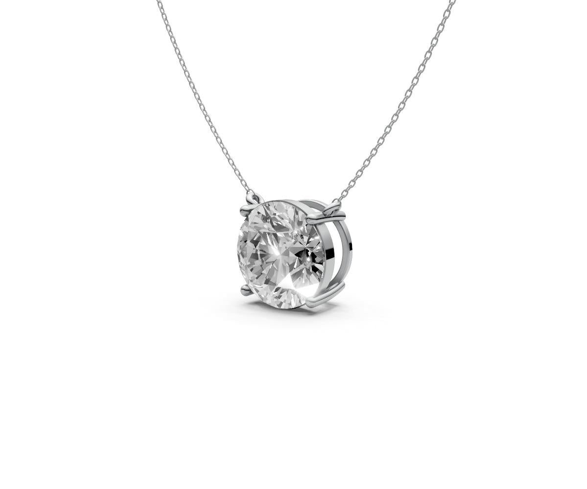 3ct Round Solitaire Diamond Pendant - Laboratory Grown Diamond