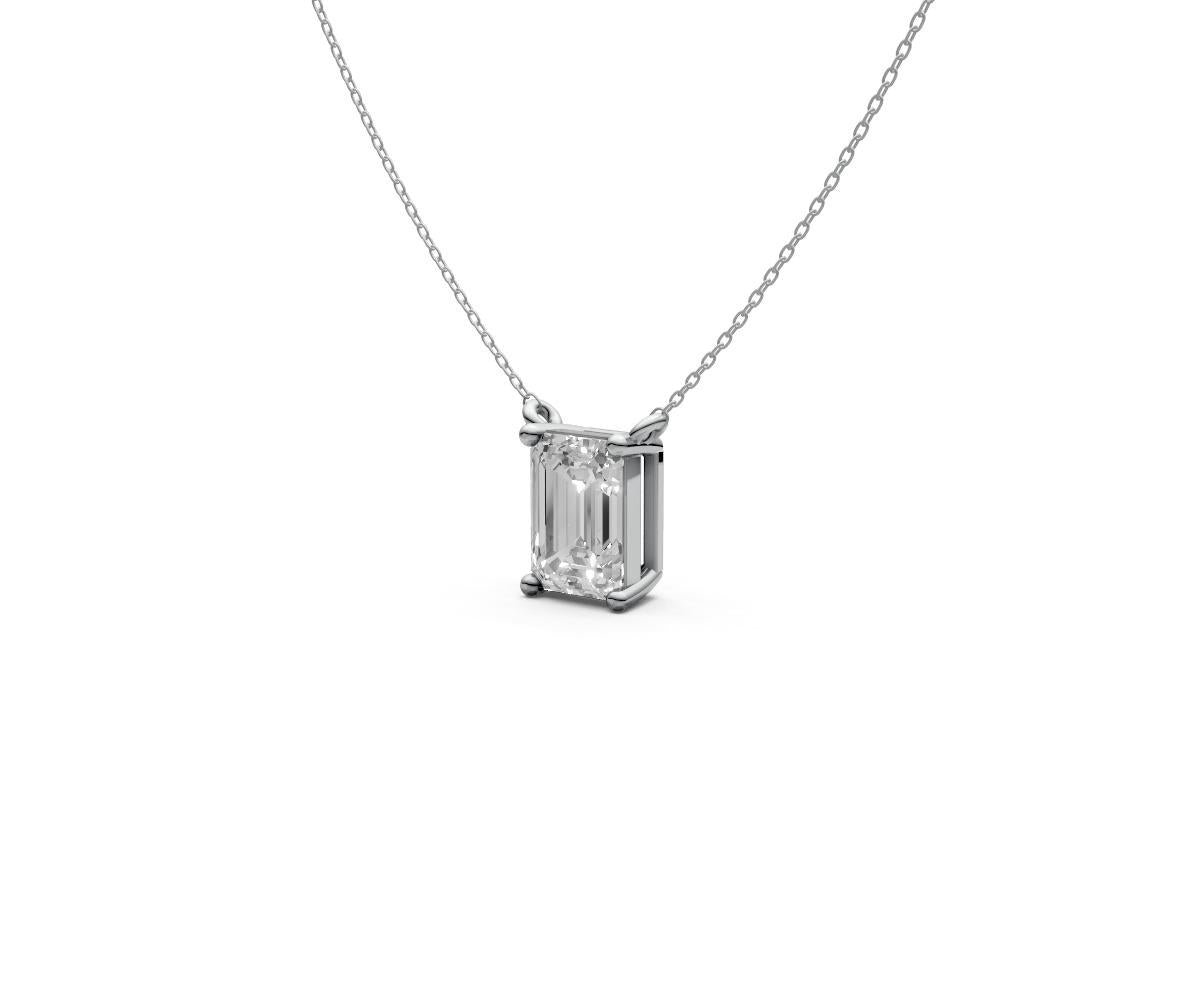 1ct Emerald Solitaire Diamond Pendant - Laboratory Grown Diamond