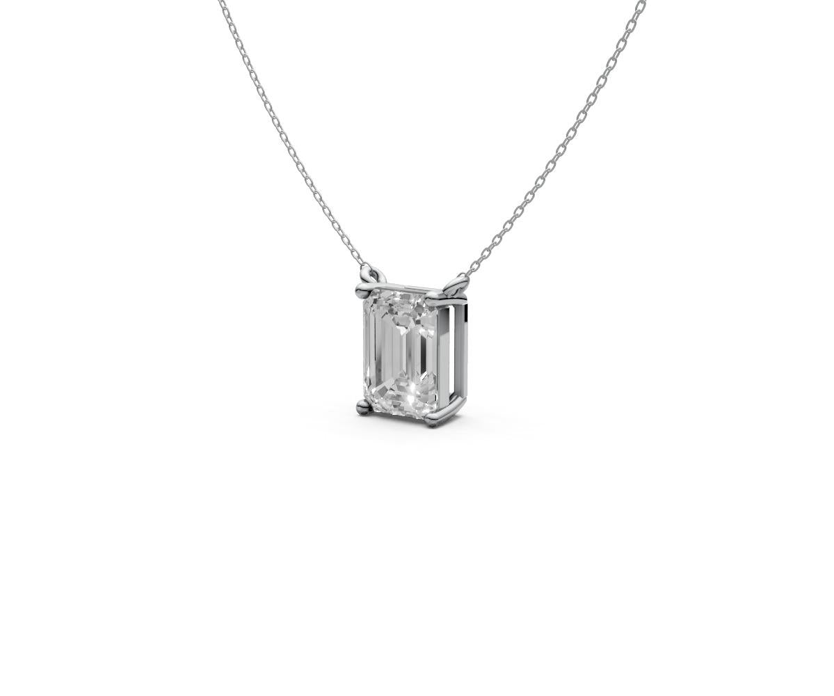 1.5ct Emerald Solitaire Diamond Pendant - Laboratory Grown Diamond