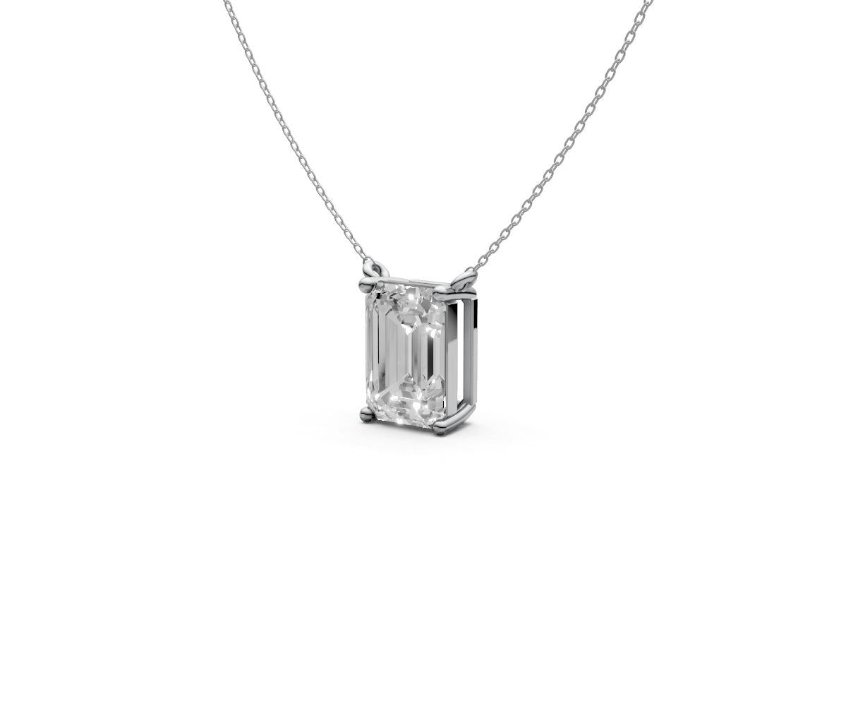2ct Emerald Solitaire Diamond Pendant - Laboratory Grown Diamond