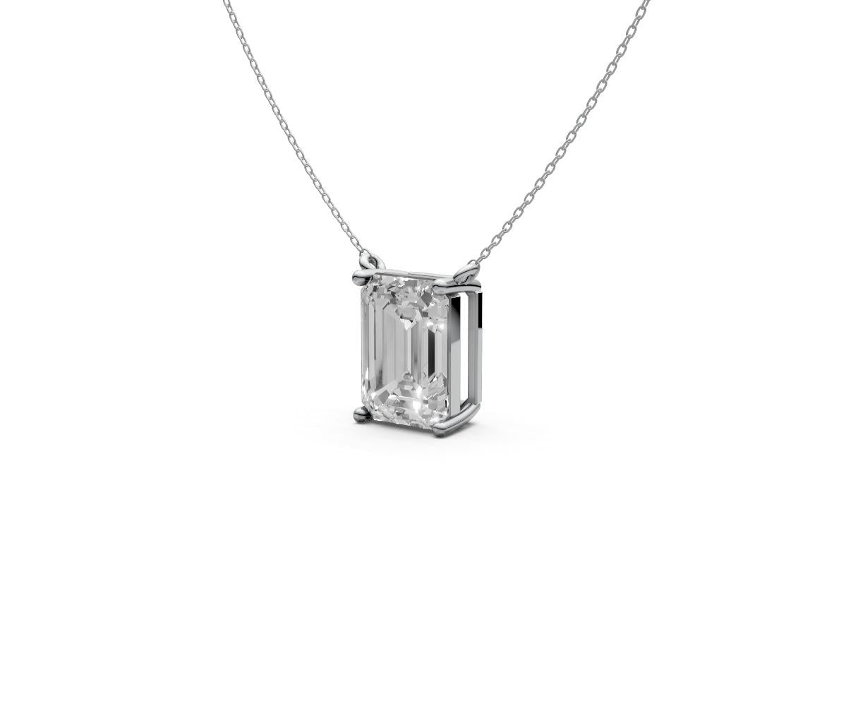 2.5ct Emerald Solitaire Diamond Pendant - Laboratory Grown Diamond