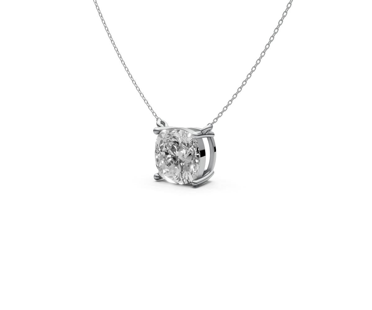 2.5ct Cushion Solitaire Diamond Pendant - Laboratory Grown Diamond