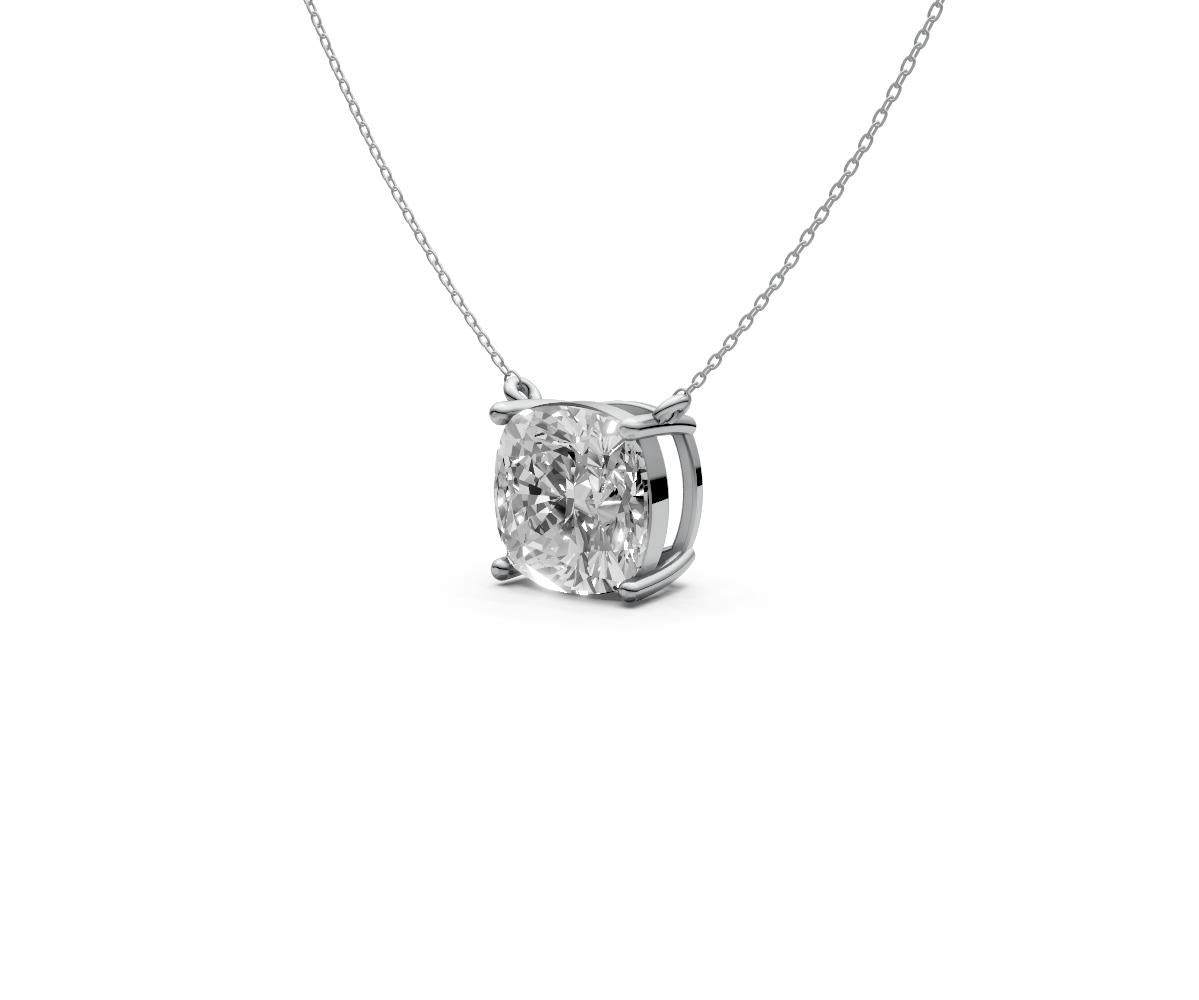 3ct Cushion Solitaire Diamond Pendant - Laboratory Grown Diamond