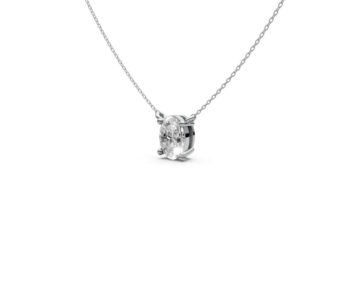 0.5ct Oval Solitaire Diamond Pendant - Laboratory Grown Diamond