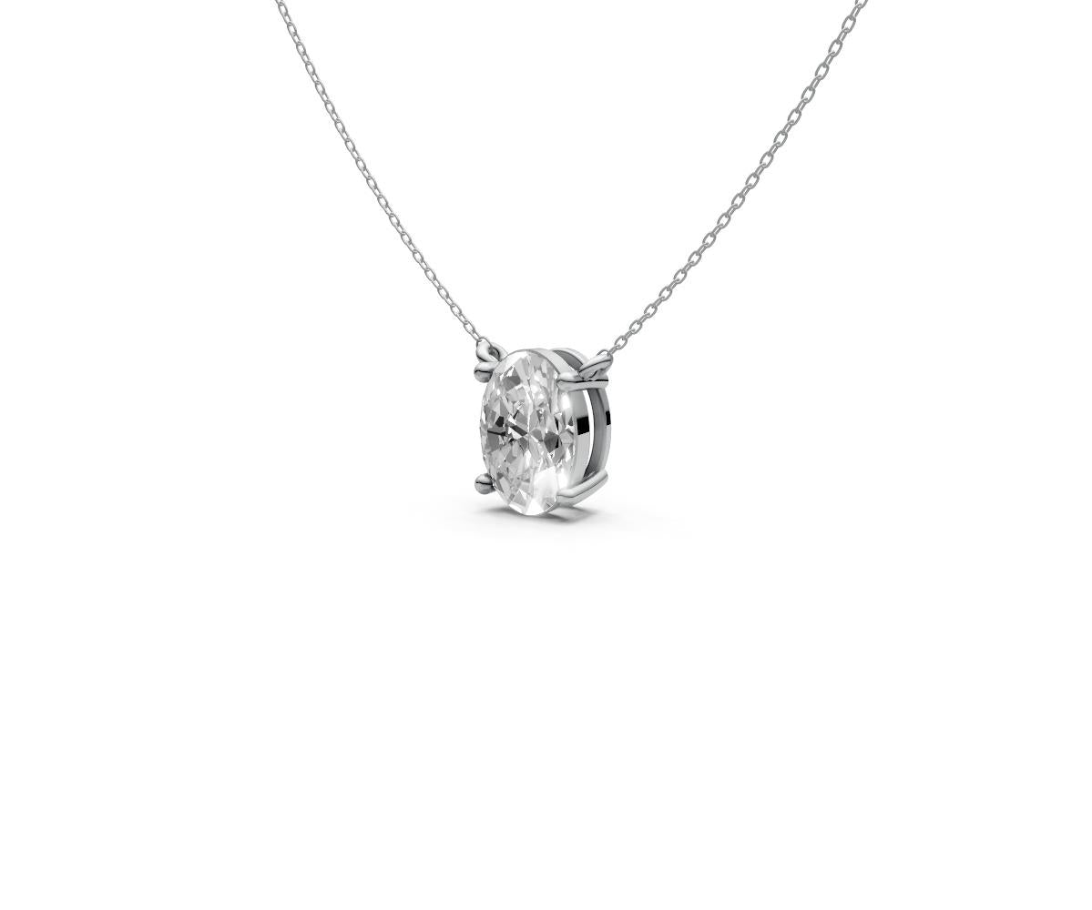 1ct Oval Solitaire Diamond Pendant - Laboratory Grown Diamond