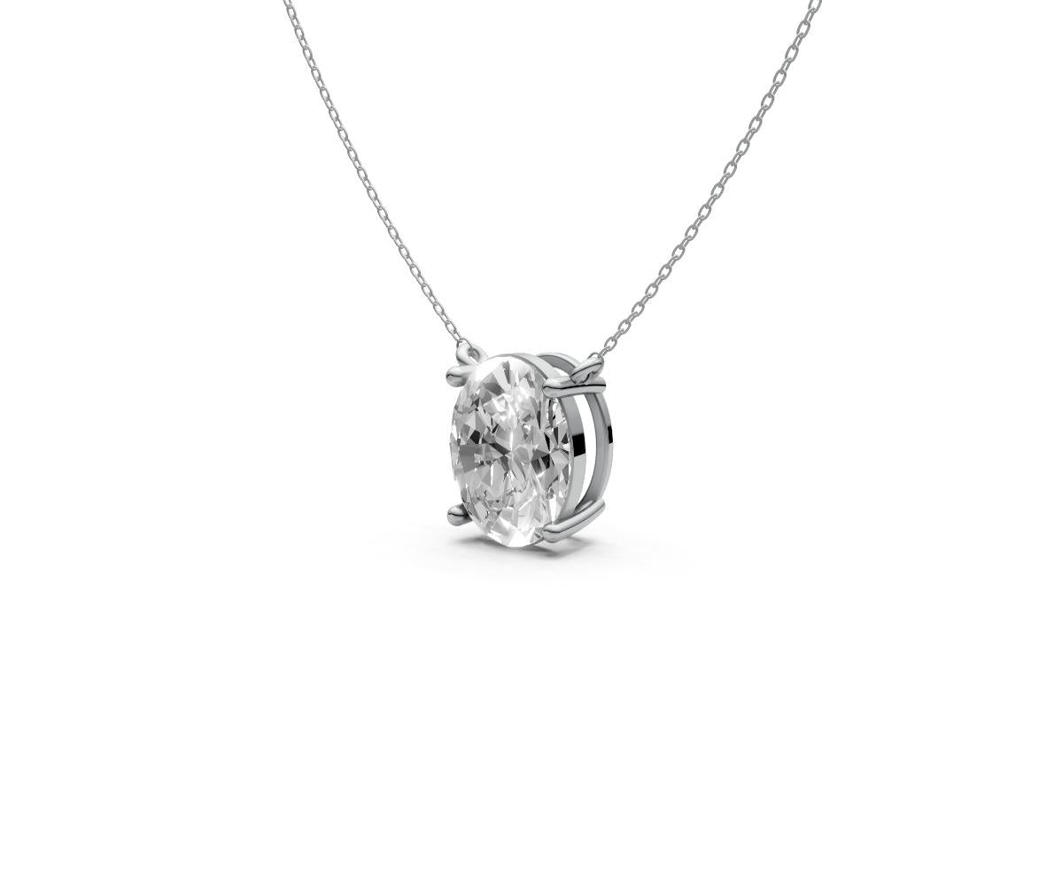 2ct Oval Solitaire Diamond Pendant - Laboratory Grown Diamond