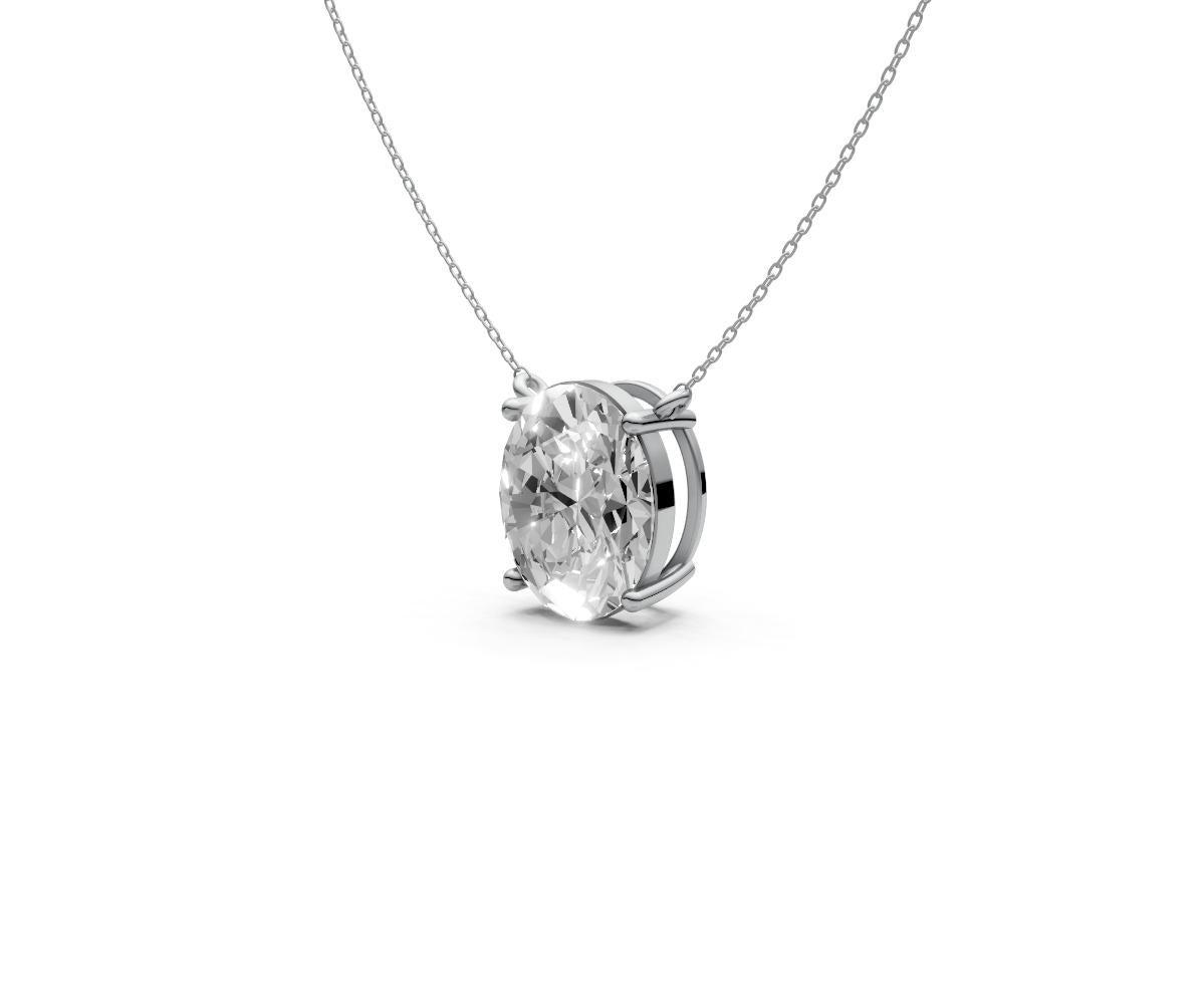 2.5ct Oval Solitaire Diamond Pendant - Laboratory Grown Diamond