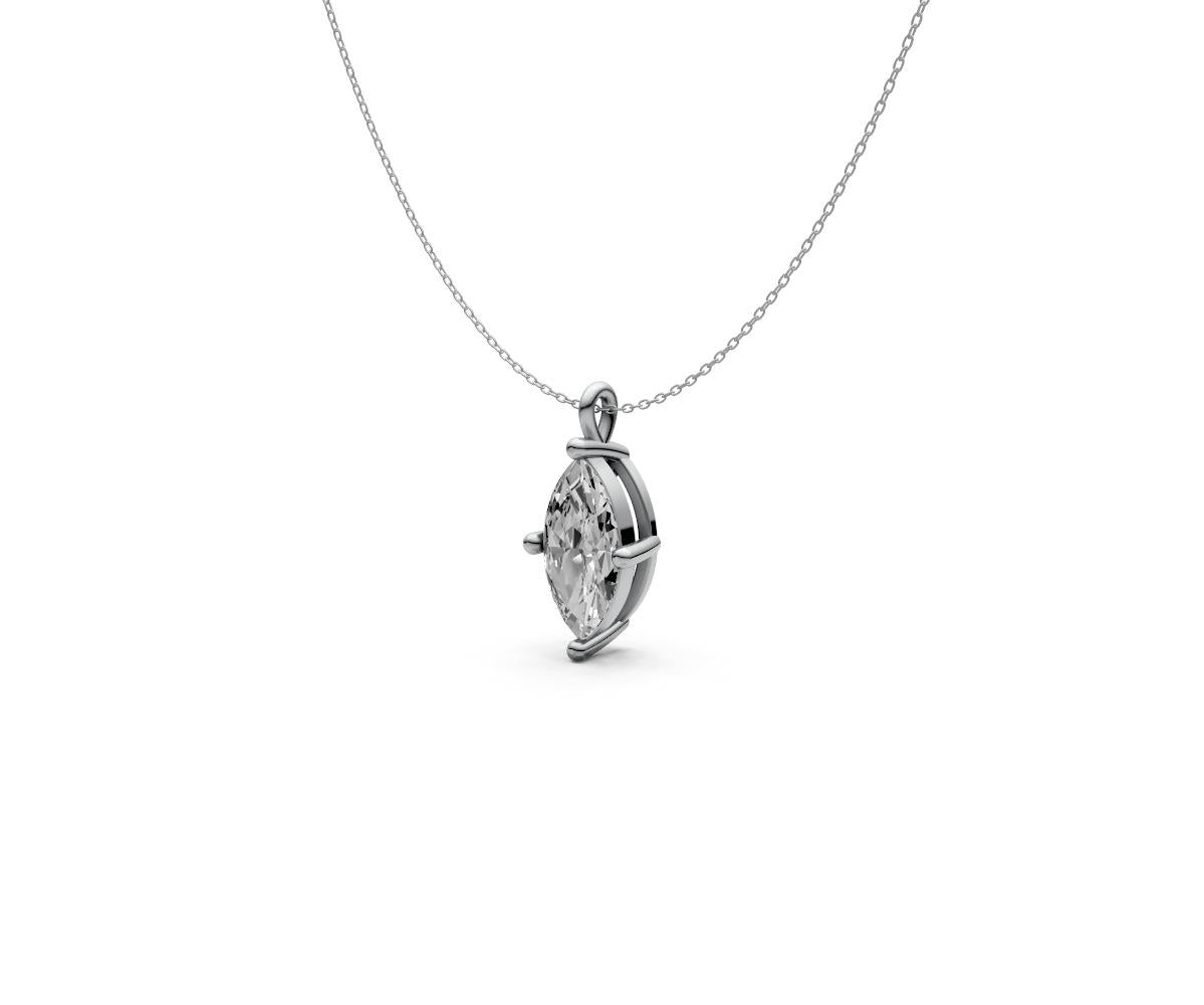 0.5ct Marquise Solitaire Diamond Pendant - Laboratory Grown Diamond