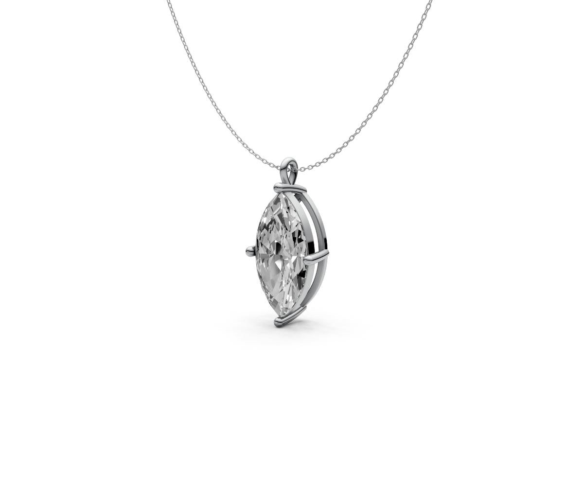 1.5ct Marquise Solitaire Diamond Pendant - Laboratory Grown Diamond
