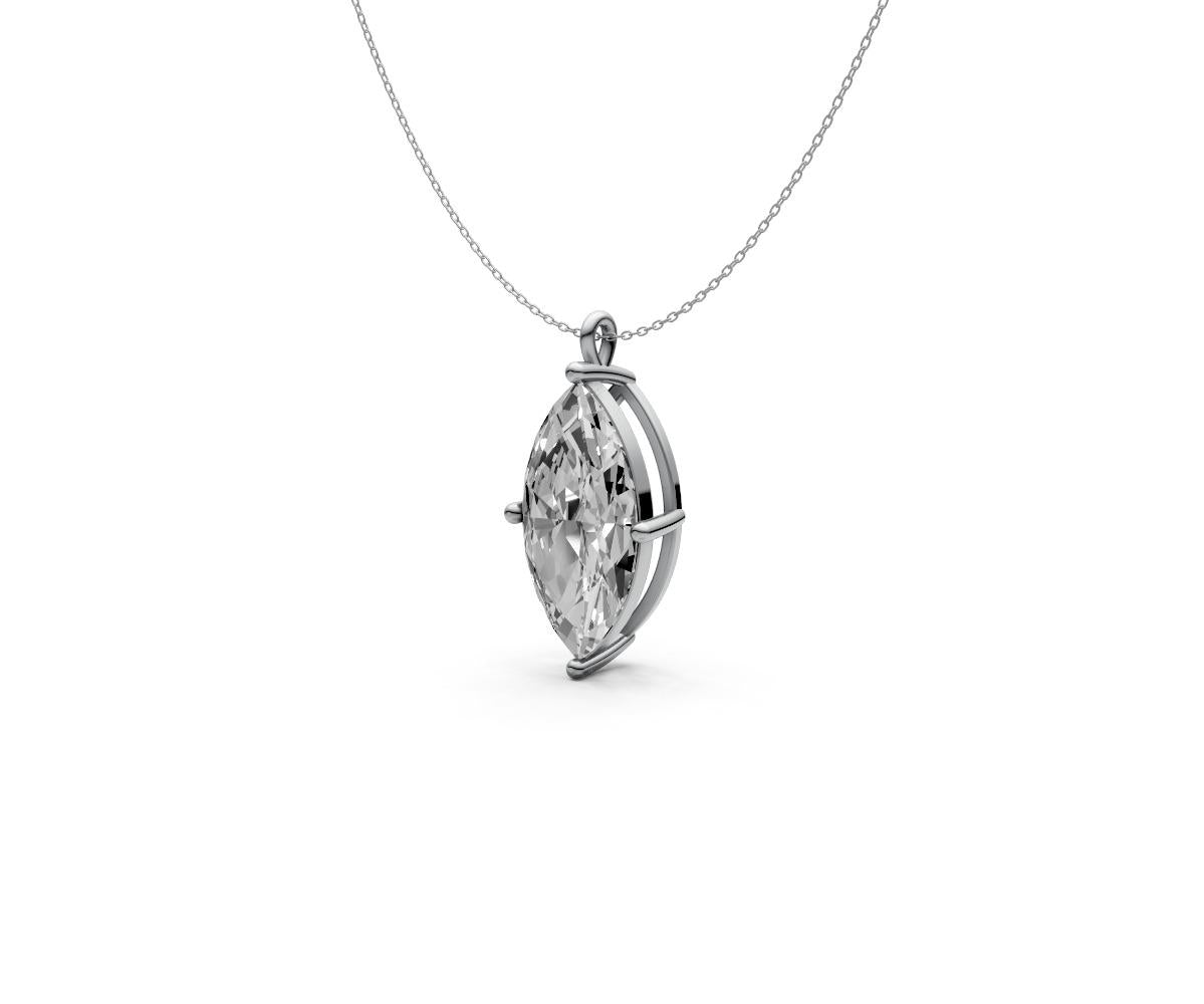 2ct Marquise Solitaire Diamond Pendant - Laboratory Grown Diamond