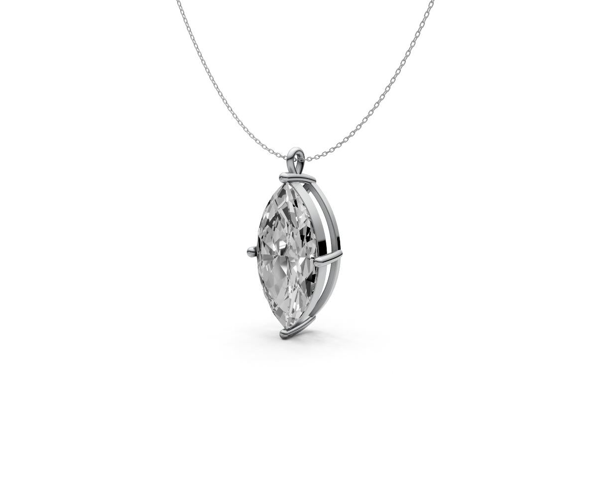 2.5ct Marquise Solitaire Diamond Pendant - Laboratory Grown Diamond
