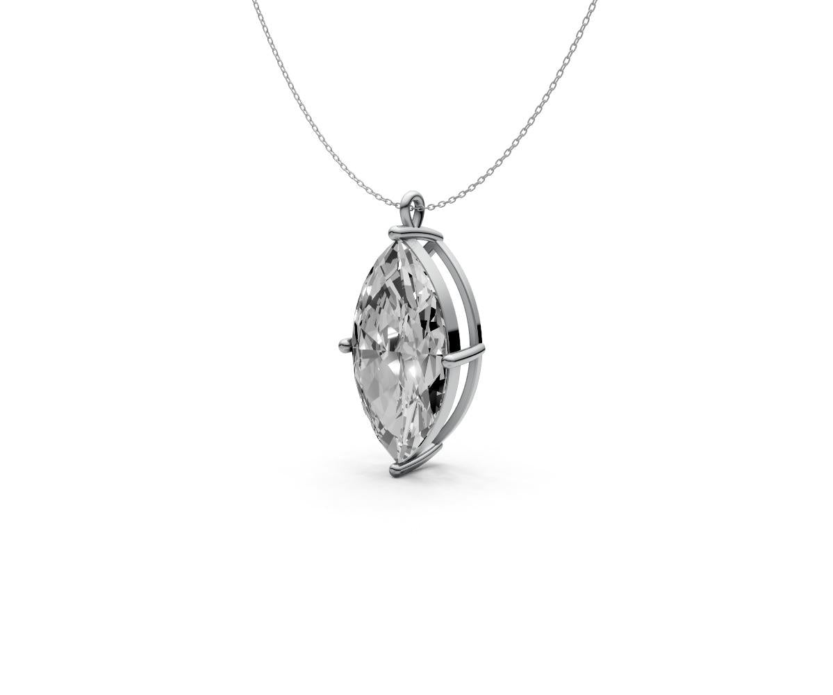 3ct Marquise Solitaire Diamond Pendant - Laboratory Grown Diamond