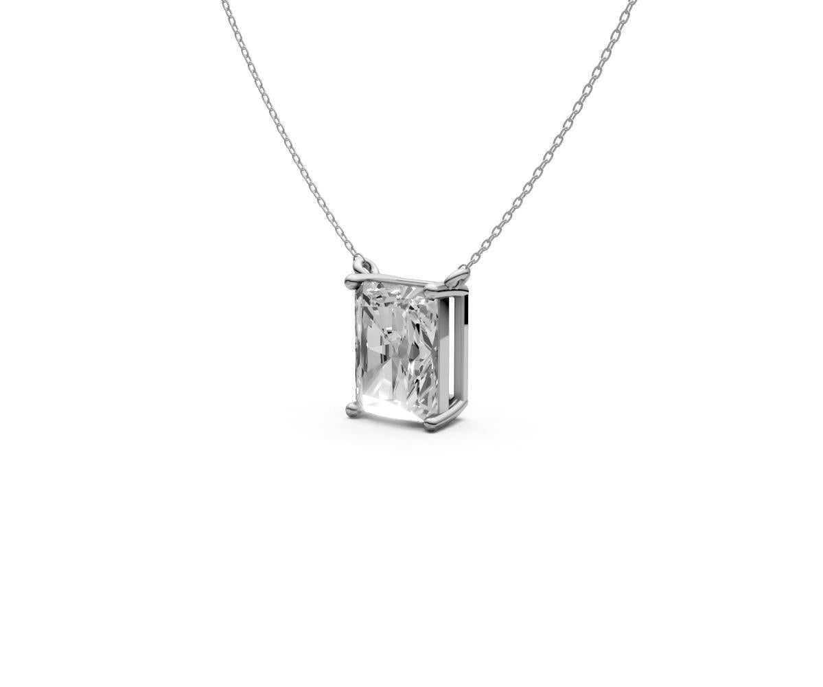 2ct Radiant Solitaire Diamond Pendant - Laboratory Grown Diamond