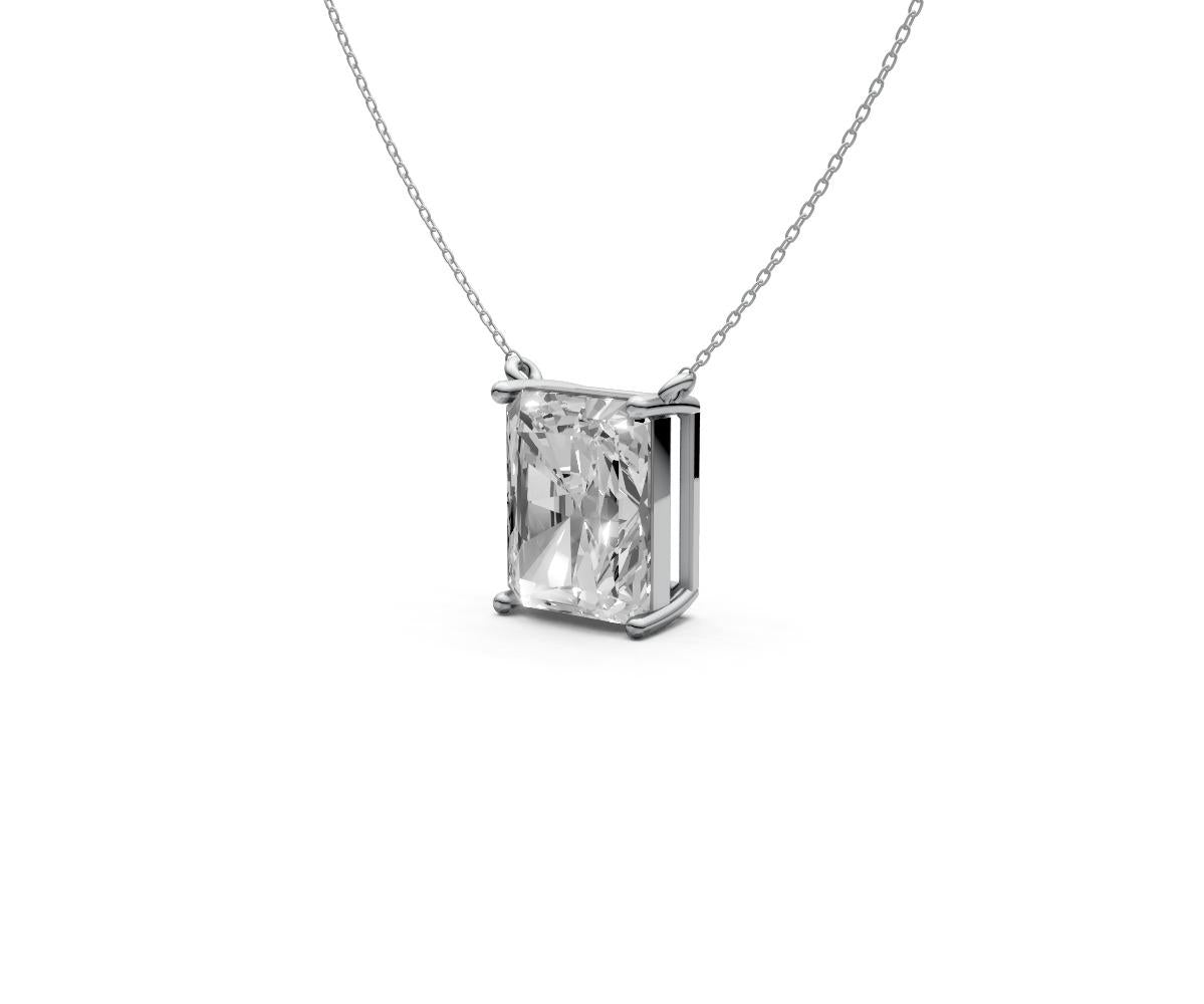 3ct Radiant Solitaire Diamond Pendant - Laboratory Grown Diamond