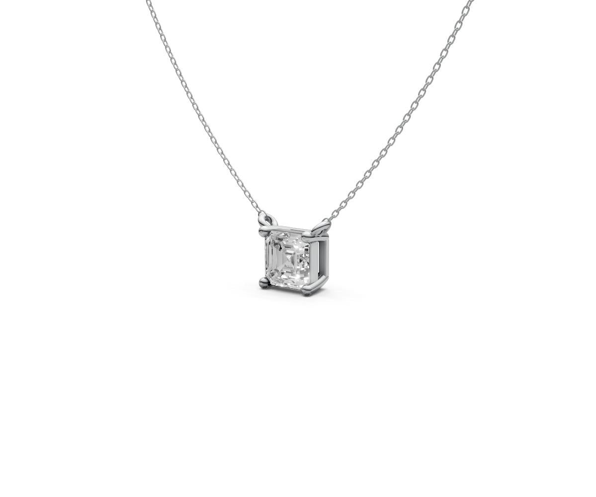0.5ct Asscher Solitaire Diamond Pendant - Laboratory Grown Diamond