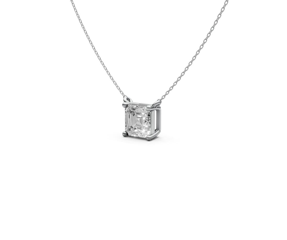 1ct Asscher Solitaire Diamond Pendant - Laboratory Grown Diamond