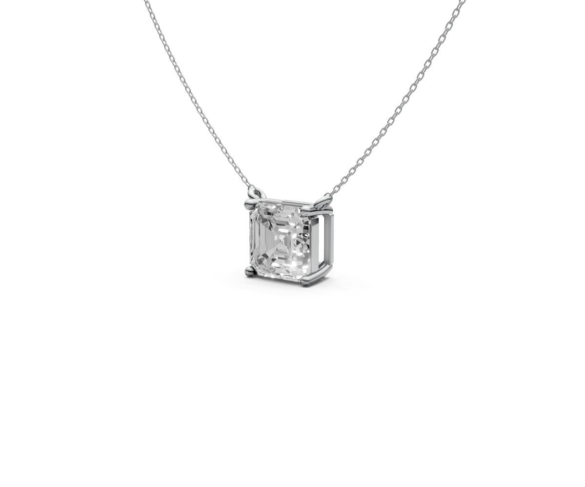 1.5ct Asscher Solitaire Diamond Pendant - Laboratory Grown Diamond