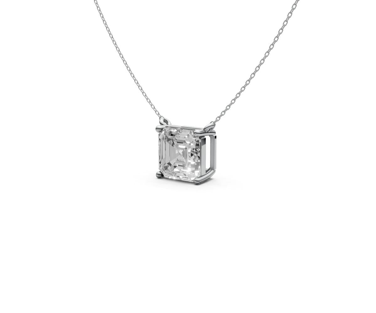 2ct Asscher Solitaire Diamond Pendant - Laboratory Grown Diamond