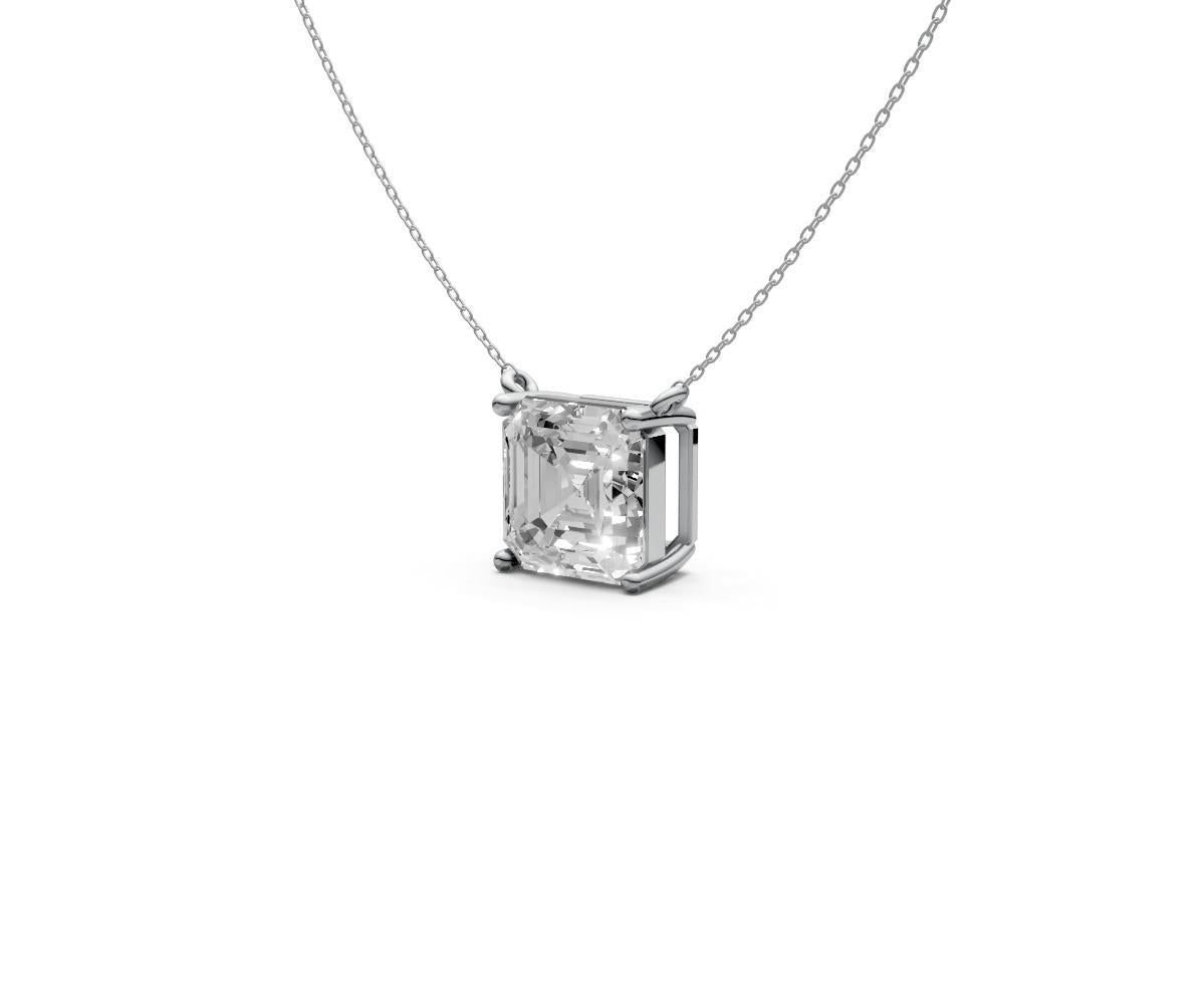 2.5ct Asscher Solitaire Diamond Pendant - Laboratory Grown Diamond