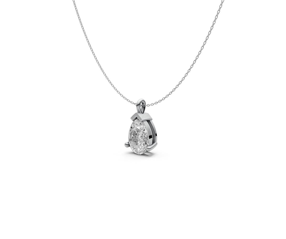 0.5ct Pear Solitaire Diamond Pendant - Laboratory Grown Diamond