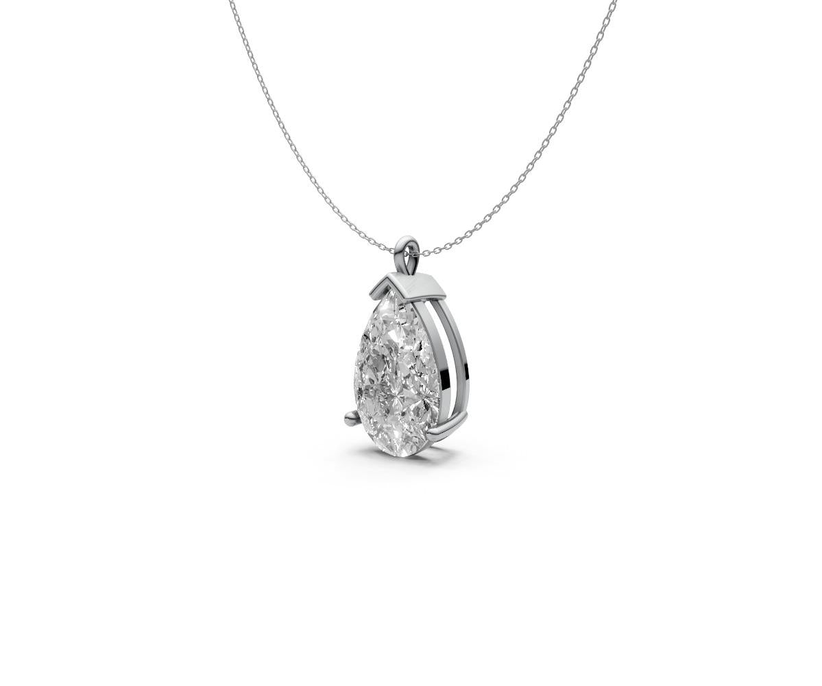 2ct Pear Solitaire Diamond Pendant - Laboratory Grown Diamond