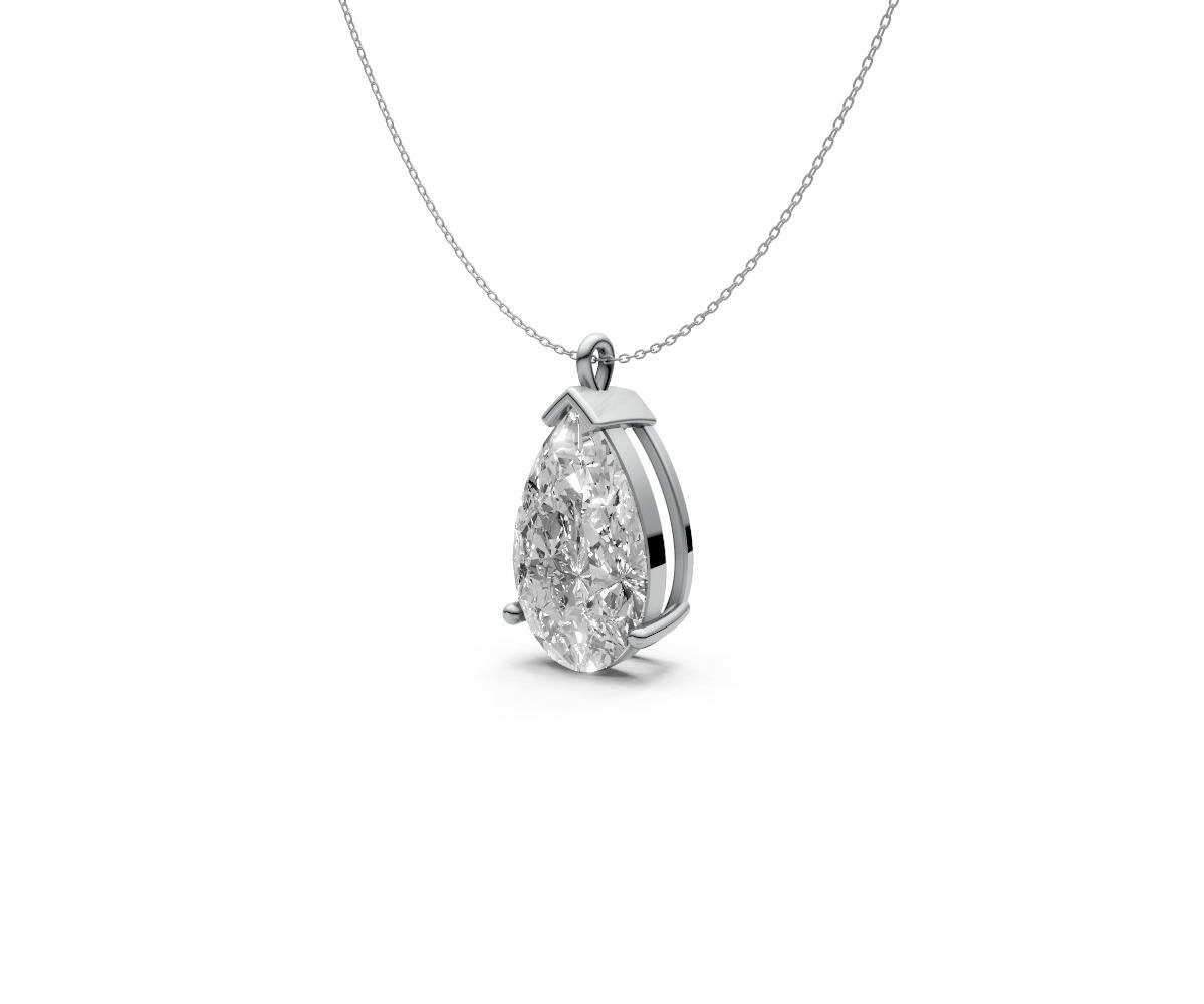 2.5ct Pear Solitaire Diamond Pendant - Laboratory Grown Diamond
