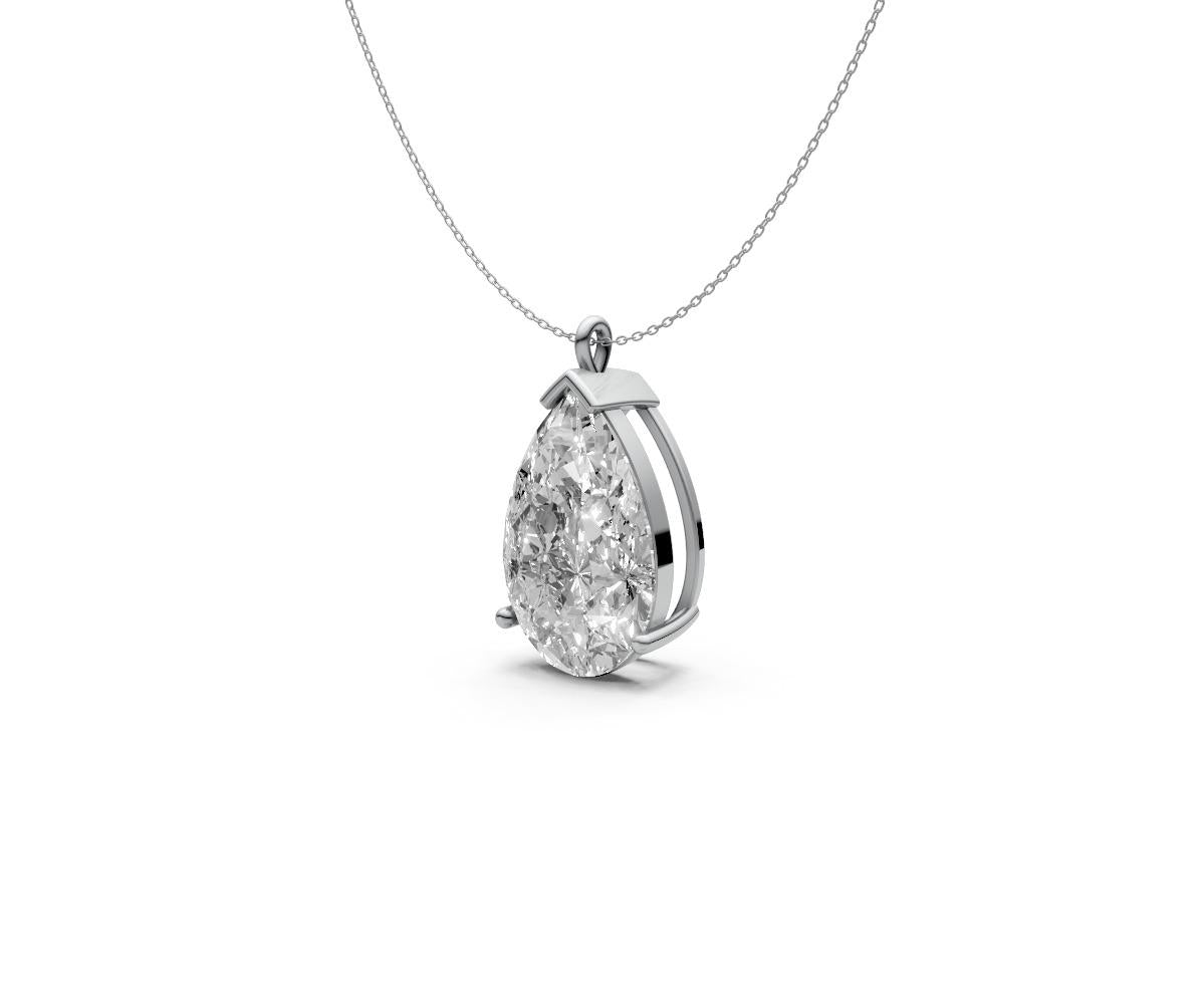 3ct Pear Solitaire Diamond Pendant - Laboratory Grown Diamond