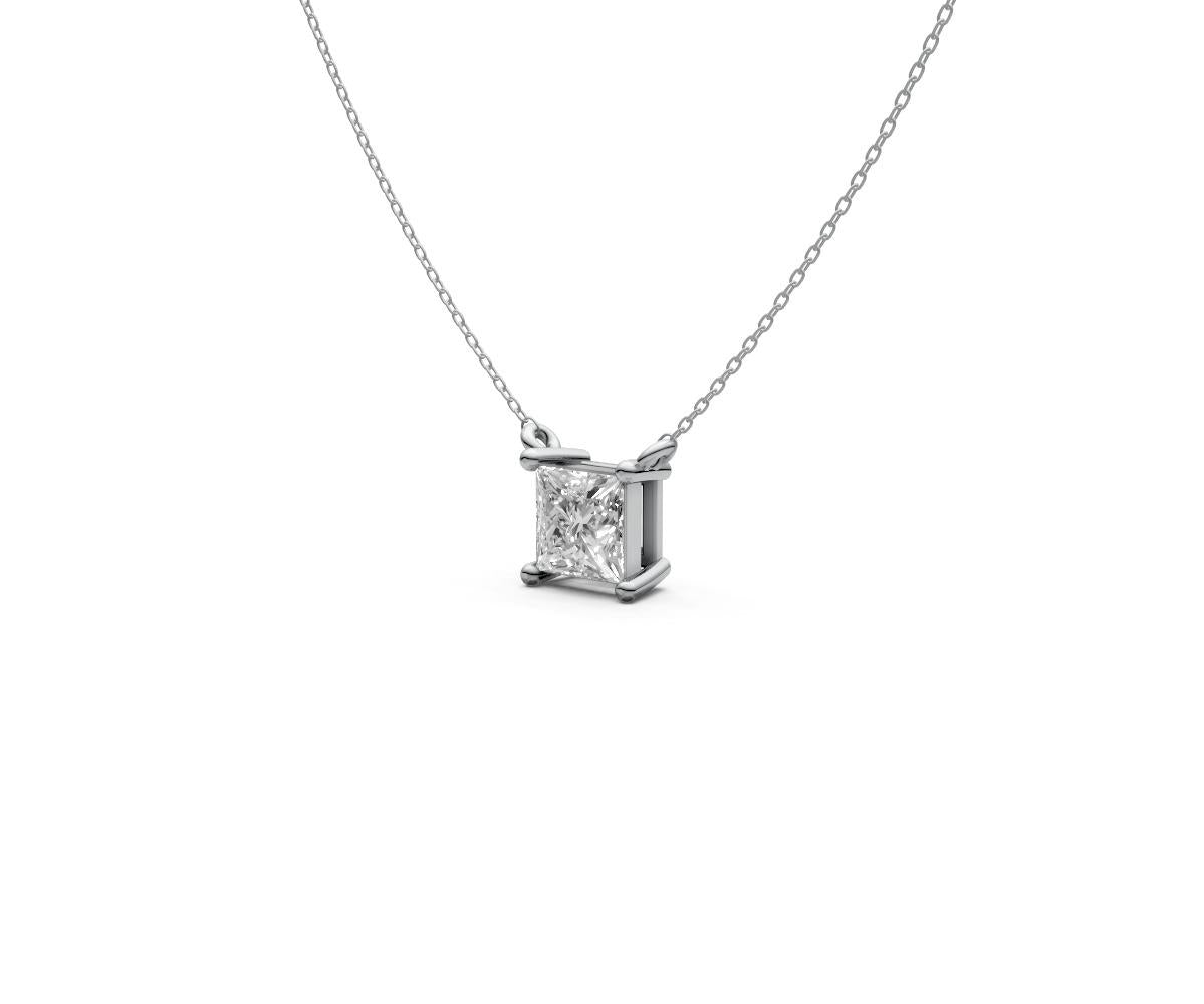 0.5ct Princess Solitaire Diamond Pendant - Laboratory Grown Diamond